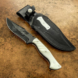 UK CUSTOM KNIFE, BLACK POWDER COATED, IVORITE HANDLE