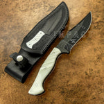 UK CUSTOM KNIFE, BLACK POWDER COATED, IVORITE HANDLE