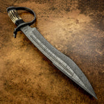 Buy UK Custom Damascus Bowie Knife, Stag Antler, D-guard
