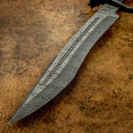 Buy UK Custom Damascus Bowie Knife, Stag Antler, D-guard