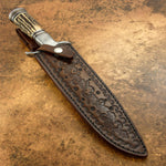 Uk custom carved leather sheath, tool, stamping, knife