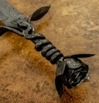 UK Custom Art Dagger, UK Custom Damascus Dagger, Full Integral Forged Damascus, Hand Forged Damascus UK