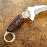 UK CUSTOM KARAMBIT KNIFE, ENGRAVED HANDLE
