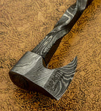 IMPACT CUTLERY UK CUSTOM DAMASCUS MINIATURE NECK AXE CLEAVER KNIFE