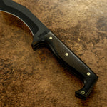 UK Custom Fighter Knife, Black powder coated, Micarta Handle