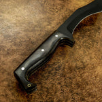 UK Custom Fighter Knife, Black powder coated, Micarta Handle