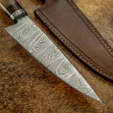 Buy UK Custom damascus chef knife, Kitchen knife, Fossilized bone