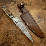 Buy UK Custom damascus chef knife, Kitchen knife, Fossilized bone