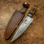 Buy UK Custom damascus chef knife, Kitchen knife, Fossilized bone