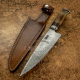 Buy UK Custom damascus chef knife, Kitchen knife, Fossilized bone
