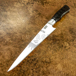 UK custom art knife, carved wood handle, carving
