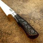 UK custom art knife, carved wood handle, carving