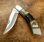 Buy uk custom folding pocket knife, lock back, stag antler
