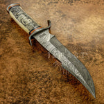 UK Custom Damascus SCRIMSHAW Art knife