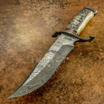 UK Custom Damascus SCRIMSHAW Art knife