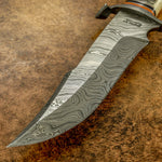 UK Custom Damascus SCRIMSHAW Art knife