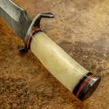 UK Custom Damascus SCRIMSHAW Art knife