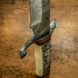 UK Custom Damascus SCRIMSHAW Art knife