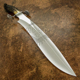 UK custom Sasquatch Bowie Knife, Crown Antler
