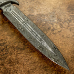 IMPACT CUTLERY RARE CUSTOM DAMASCUS DAGGER KNIFE SCRIMSHAW