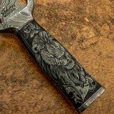 IMPACT CUTLERY RARE CUSTOM DAMASCUS DAGGER KNIFE SCRIMSHAW
