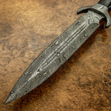 IMPACT CUTLERY RARE CUSTOM DAMASCUS DAGGER KNIFE SCRIMSHAW