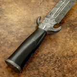 IMPACT CUTLERY RARE CUSTOM DAMASCUS DAGGER KNIFE SCRIMSHAW