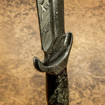 IMPACT CUTLERY RARE CUSTOM DAMASCUS DAGGER KNIFE SCRIMSHAW