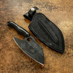 UK Custom Cleaver Knife, Black powder coated, Micarta Handle