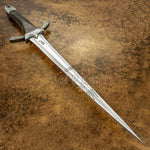 IMPACT CUTLERY RARE CUSTOM D2 MASSIVE  SWORD BURL WOOD HANDLE