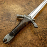 IMPACT CUTLERY RARE CUSTOM D2 MASSIVE  SWORD BURL WOOD HANDLE