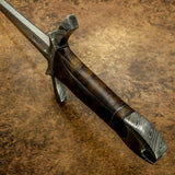 IMPACT CUTLERY RARE CUSTOM D2 MASSIVE  SWORD BURL WOOD HANDLE