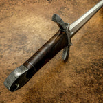 IMPACT CUTLERY RARE CUSTOM D2 MASSIVE  SWORD BURL WOOD HANDLE