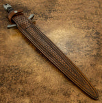 IMPACT CUTLERY RARE CUSTOM D2 MASSIVE  SWORD BURL WOOD HANDLE