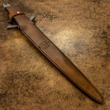 IMPACT CUTLERY RARE CUSTOM D2 MASSIVE  SWORD BURL WOOD HANDLE