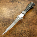 IMPACT CUTLERY RARE CUSTOM D2 ART DAGGER KNIFE SCRIMSHAW WORK
