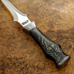 IMPACT CUTLERY RARE CUSTOM D2 ART DAGGER KNIFE SCRIMSHAW WORK