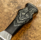 IMPACT CUTLERY RARE CUSTOM D2 ART DAGGER KNIFE SCRIMSHAW WORK