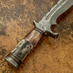 Buy UK Custom damascus Knife, Fossilized Bone