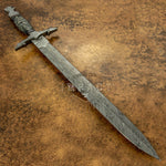 IMPACT CUTLERY RARE CUSTOM DAMASCUS SWORD SCRIMSHAW WORK
