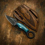 UK Custom Bushcraft skinning knife, Black Powder Coated