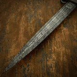Triple Blood grooved Damascus blade