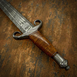 Custom Damascus Sword, Leather handle