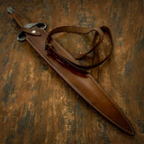 UK custom sword leather sheath maker. Leather work, custom swords leather sheath, leather scabbard UK