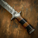 IMPACT CUTLERY RARE CUSTOM DAMASCUS BOWIE KNIFE