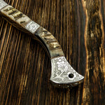 Ram Horn Engraved Bolster IMPACT CUTLERY UK custom hatchet tomahawk axe