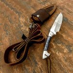 IMPACT CUTLERY RARE CUSTOM D2 FULL TANG BUSHCRAFT SKINNING KNIFE CAMEL BONE