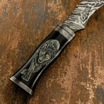 IMPACT CUTLERY RARE CUSTOM BOWIE KNIFE SCRIMSHAW WORK