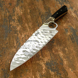 UK custom chef cleaver knife, mirror polished, antler & bull horn handle