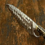 UK custom chef cleaver knife, mirror polished, antler & bull horn handle